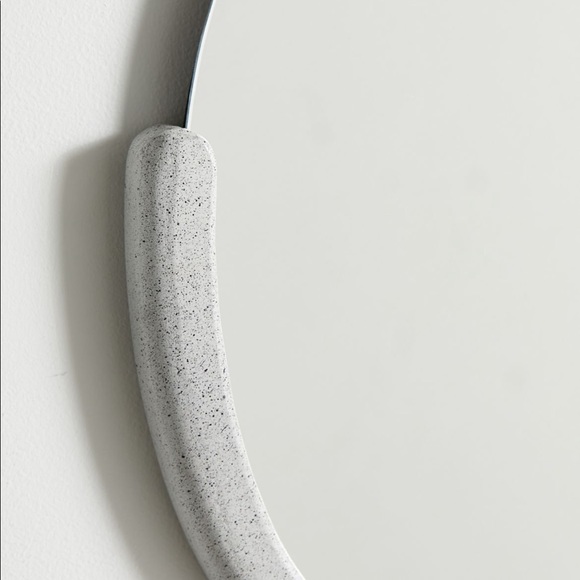 Elena Glass Wall Mirror w/ Speckled White Wooden Edge - Picture 2 of 8